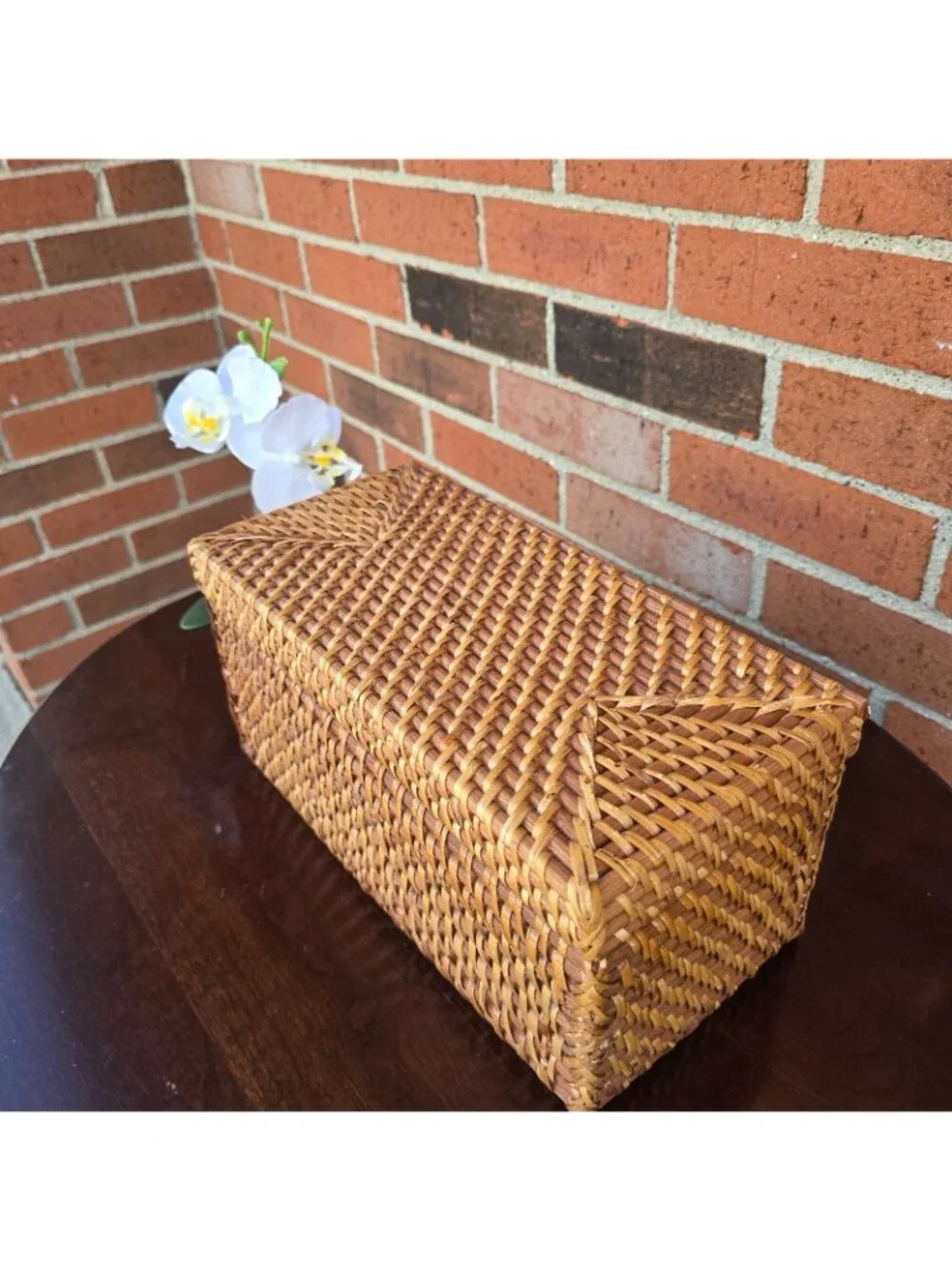Wicker Trinket Box Storage Jewelry Removable Lid
